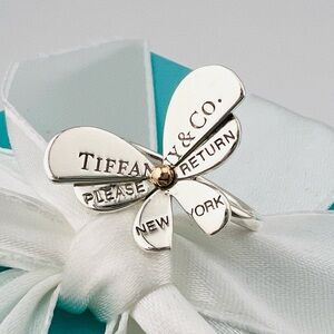 Return To Tiffany Butterfly Ring Gold and Silver